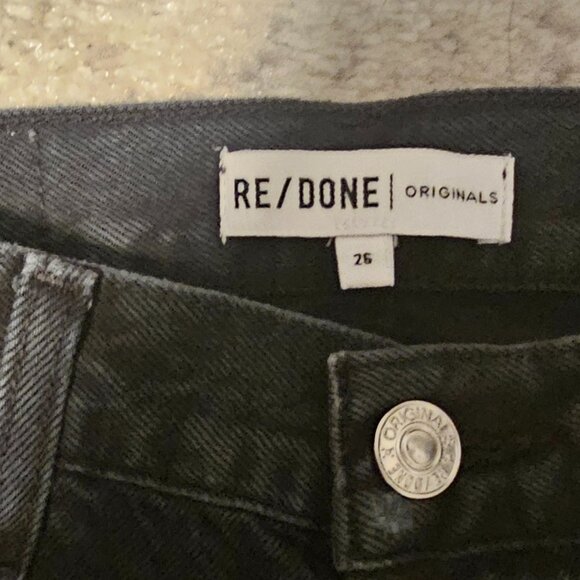Re/Done - Originals High Rise Loose Jeans In Washed Black With Rips - Size 26 - Picture 6 of 11